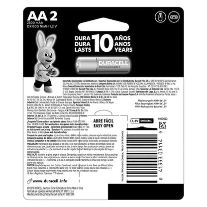Duracell Pila Recargable AA - Pack x2 2500mAh