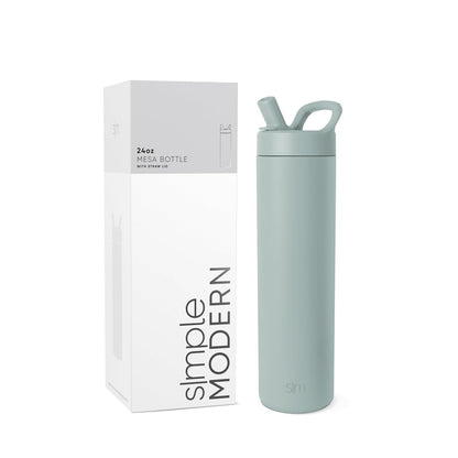 Simple Modern Botella de Agua Infantil Mesa 475 ml Forest con Popote - 710ml - Sea Glass Sage