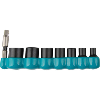 Makita Juego de Dados de Impacto SAE 1/4" Impact XPS con Adaptador, 8 Piezas.