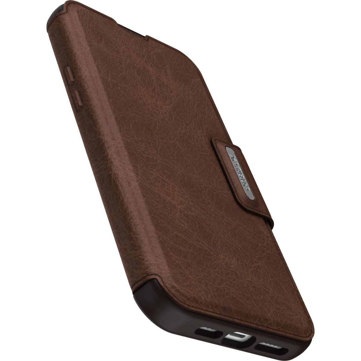 OtterBox - Funda Tipo portafolios para iPhone 15 Plus y iPhone 14 Plus Strada - Espresso (café), Soporte para Tarjetas, se Ajusta a MagSafe, Piel auténtica, Bolsillo y Funda Tipo Folio