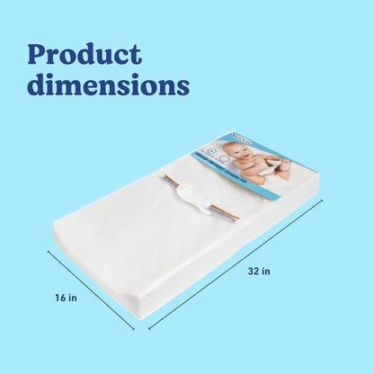 Colchón cambiador contorneado premium Graco — Certificación GREENGUARD Gold, resistente al agua, funda suave con hebilla, compatible con la mayoría de cambiadores estándar, base antideslizante
