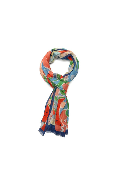 Kate Spade New York - Bufanda oblonga de viscosa de frutas de verano para mujer, accesorio de moda elegante y ligero, Multi, Talla única