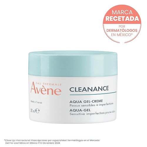 AVENE, Cleanance Aqua-Gel Matificante, Gel-Crema Facial para Piel Mixta a Grasa, Cierra Poros y Controla Brillo, 50 ml