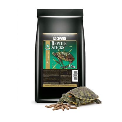 Lomas Alimento para Tortugas, Ranas y Tritones 1.5 kg, en Sticks para Reptiles Acuáticos y Anfibios, Vitaminas y Calcio para Desarrollo Saludable