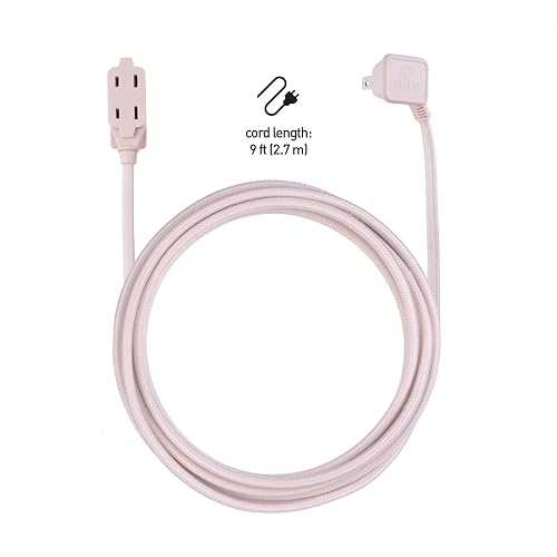 Cable de extensión de tela Globe Electric, serie de diseñador, 2.74 m, Rosado pálido