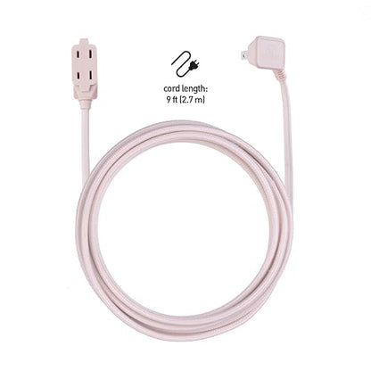 Cable de extensión de tela Globe Electric, serie de diseñador, 2.74 m, Rosado pálido