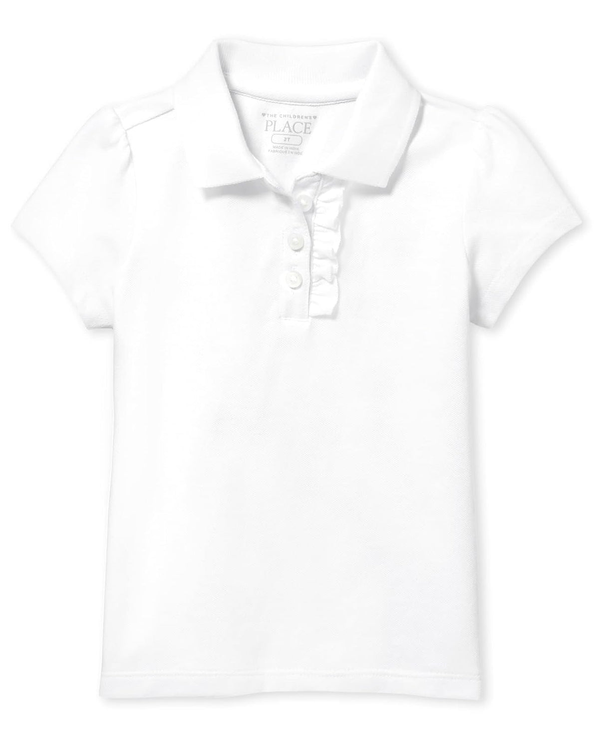 The Children's Place Polo de piqué de Manga Corta con Volantes para niñas pequeñas Polo de Uniforme Escolar bebés niñas