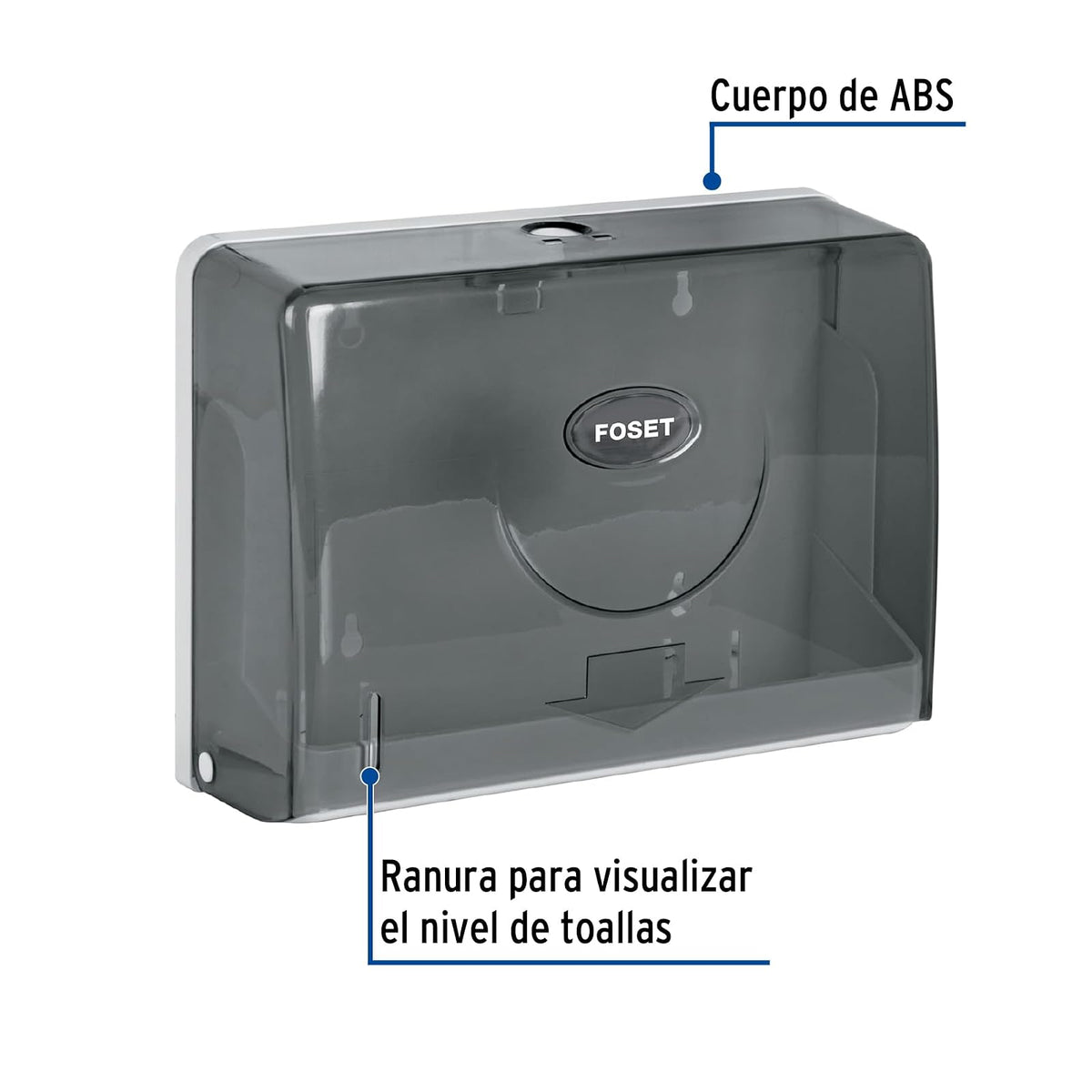 Dispensador p/Toallas Papel, Humo, Basic
