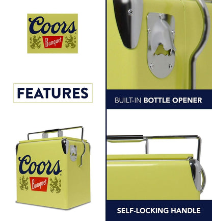 Enfriador retro para banquetes con abrebotellas de 13 L /14 cuartos de galón estilo clásico