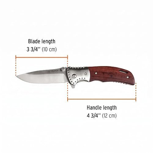 Truper NV-5, Navaja abatible, mango de madera, 4-3/4"