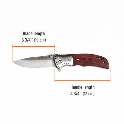Truper NV-5, Navaja abatible, mango de madera, 4-3/4"