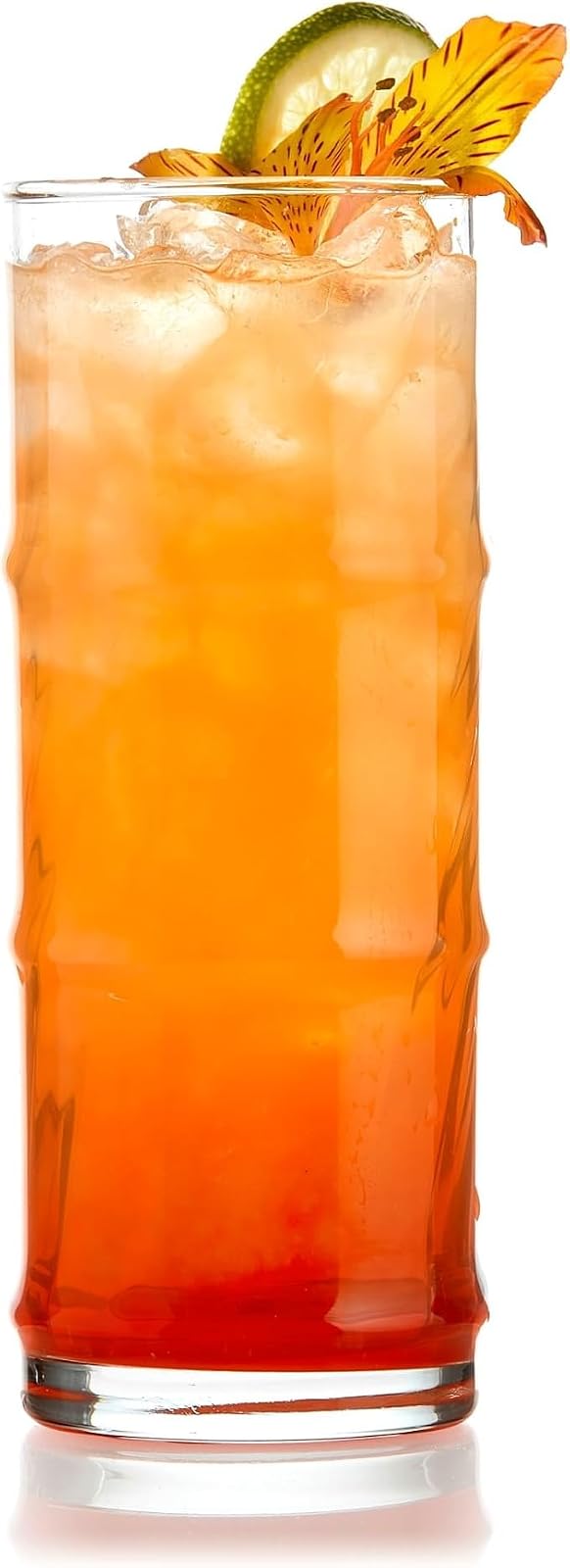 Libbey, Vasos Tiki Bamboo Hi-Ball de 473 ml, juego de 4, 473 ml, transparentes