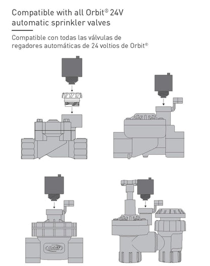 Orbit 57226-24V Solenoide para Todas Las válvulas de rociador Adaptador de la Serie L