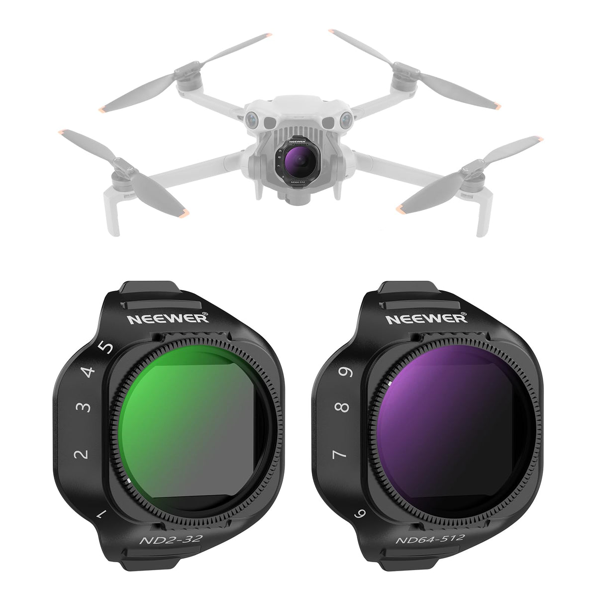 NEEWER Filtros para Drones DJI Mini ND CPL UV - Mini 5Pro - 2 Packs VND