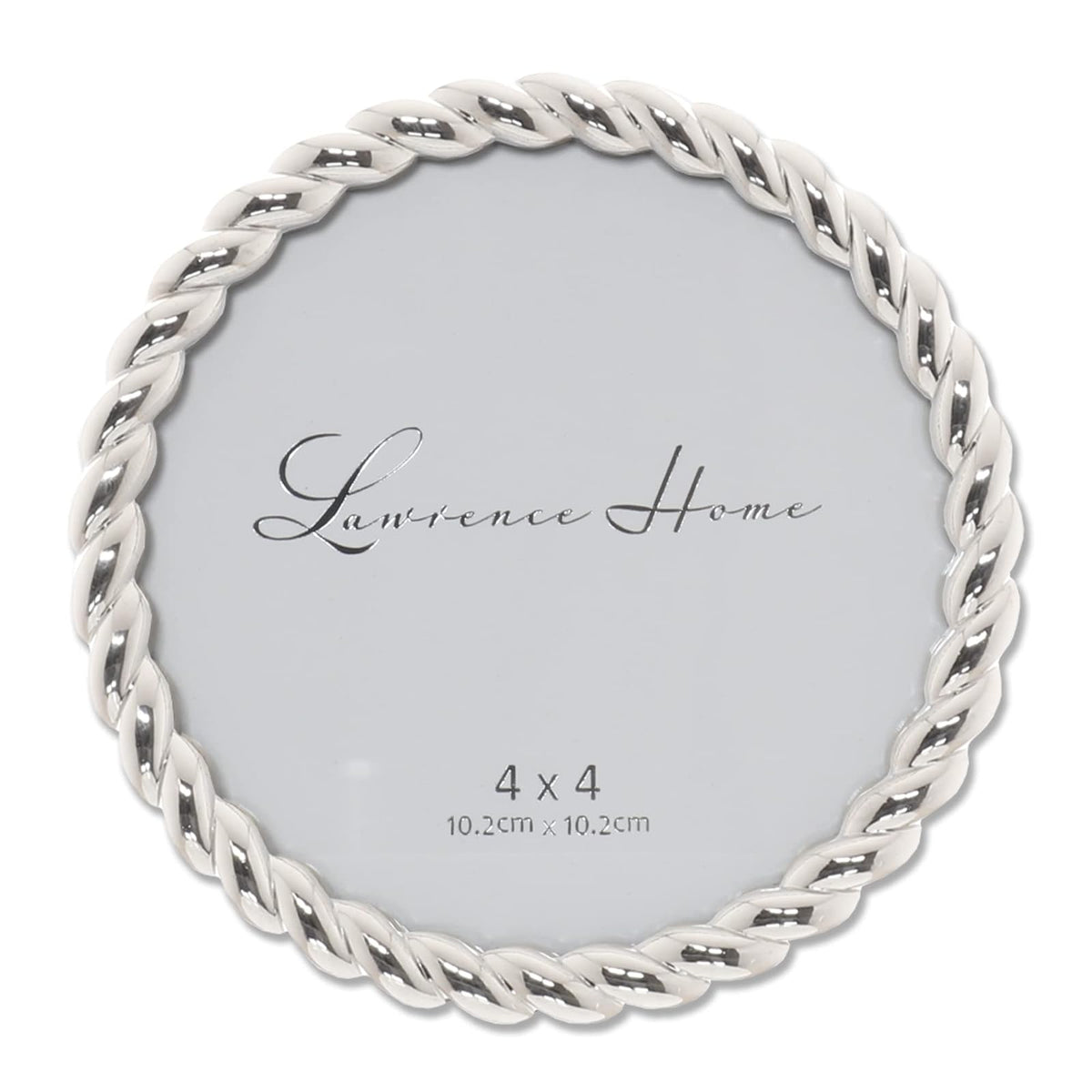 Lawrence Frames Marco de Fotos con Diseño de Cuerda - 4x4 Round - Plata