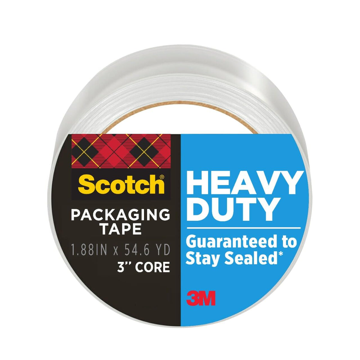 Scotch Cinta de Embalaje Heavy Duty con Dispensador Recargable, 1.88 in x 54.6 yd - 2 inch x 60 yard - Transparente