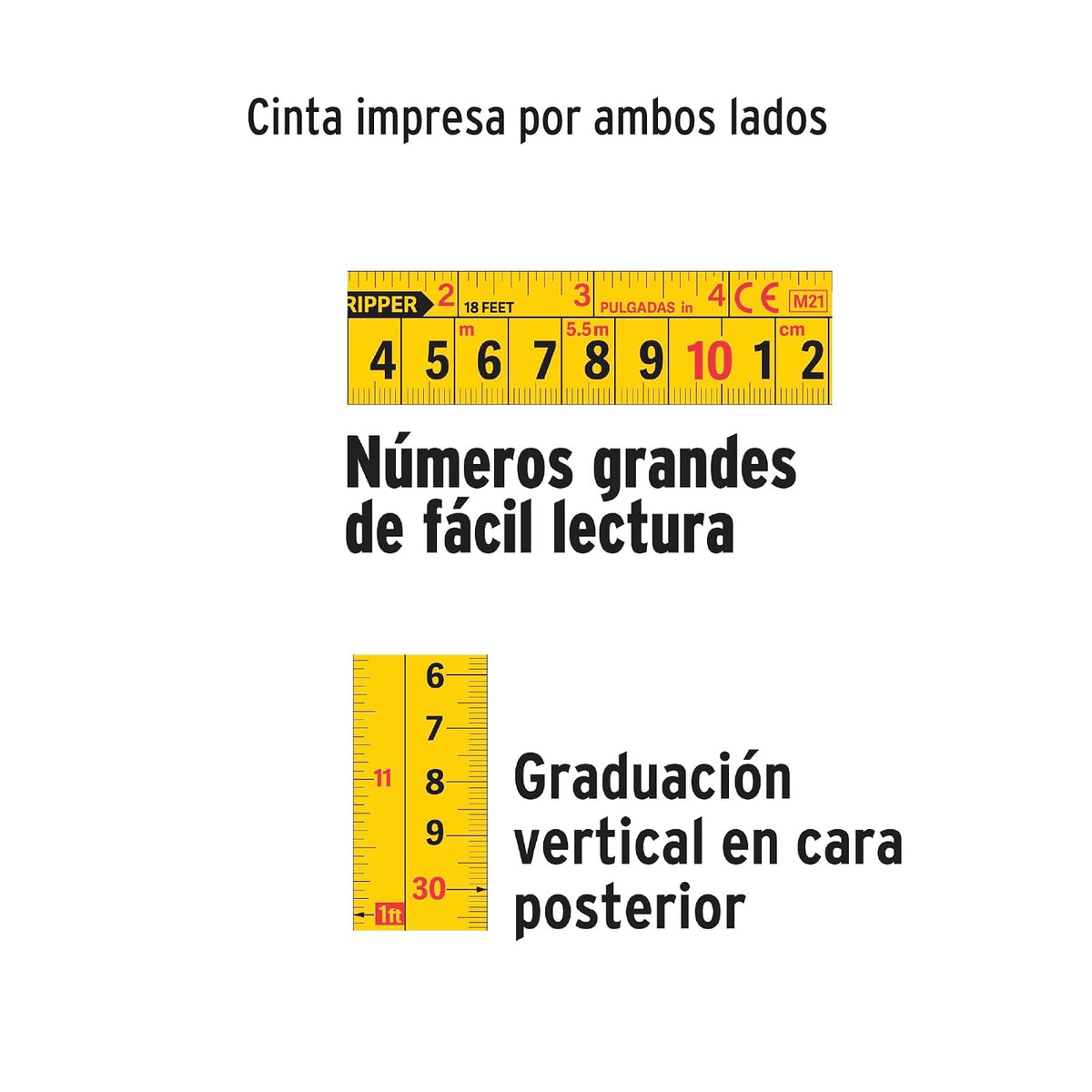Truper Expert FIN-8M, Flexómetro industrial contra impactos 8 m cinta 25 mm