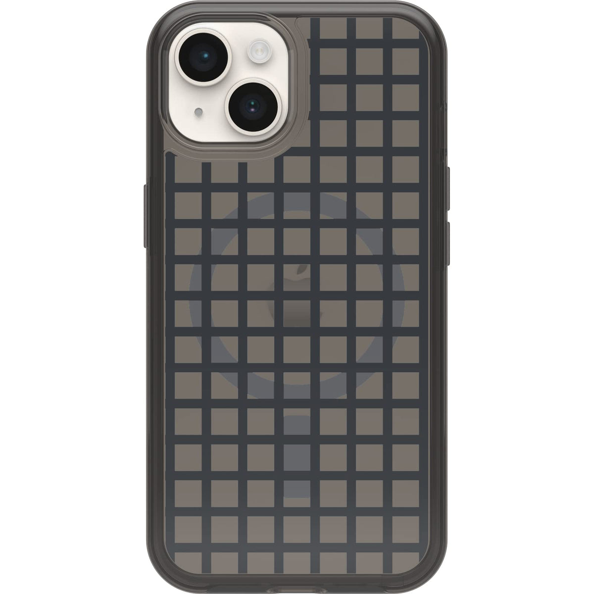 OtterBox SYMMETRY SERIES+ CLEAR Antimicrobial Funda con MagSafe para iPhone 14 & iPhone 13 - WINDOW PANE (NEGRO)