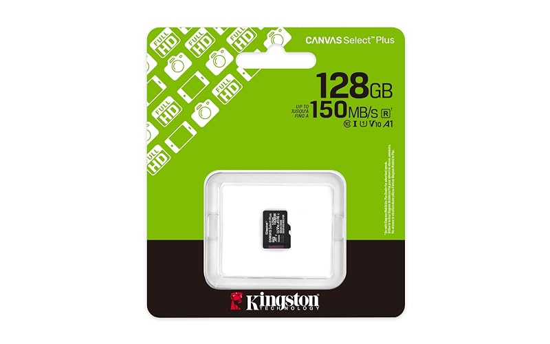Kingston Canvas Select Plus SDCS3/128GBSP - Tarjeta de Memoria microSD (128 GB, 150R A1, sin Adaptador SD)