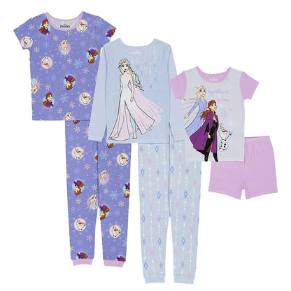 Disney Pijama de 6 Piezas para Niña, Princesas - 8 - Multicolor