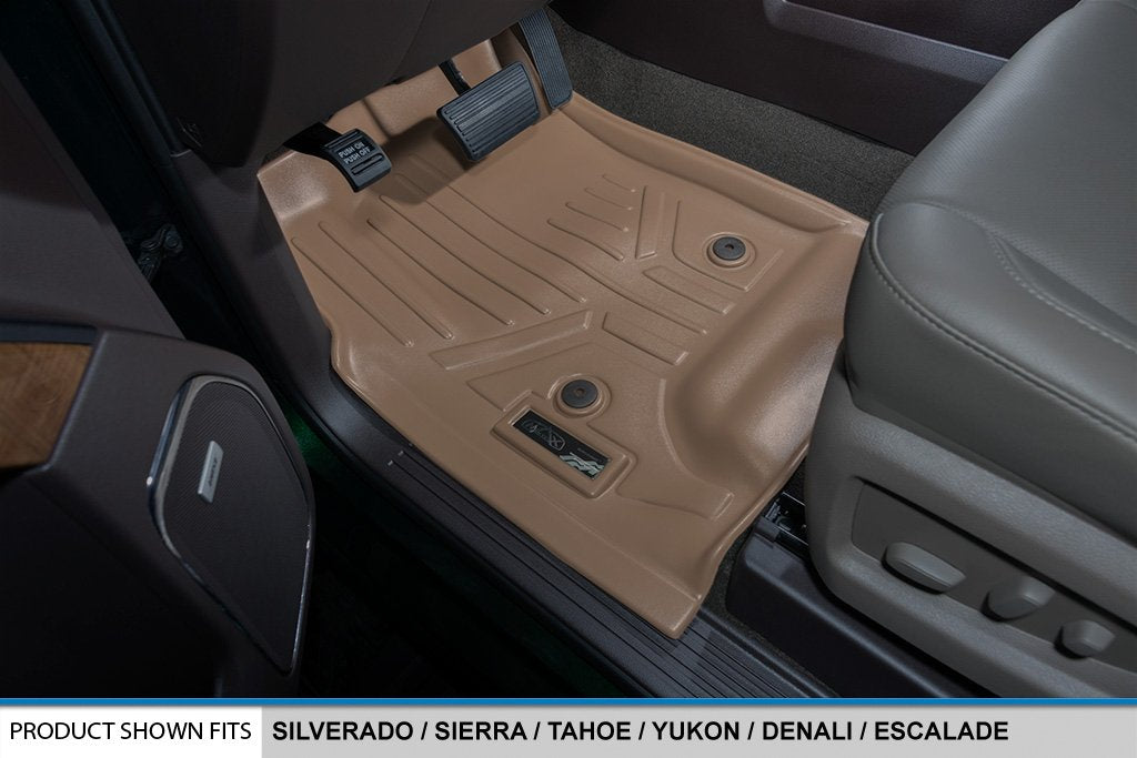 SMARTLINER Juego de Alfombrillas de 3 Filas de Ajuste Personalizado, Color café Compatible con Chevrolet Tahoe/GMC Yukon 2015-2020