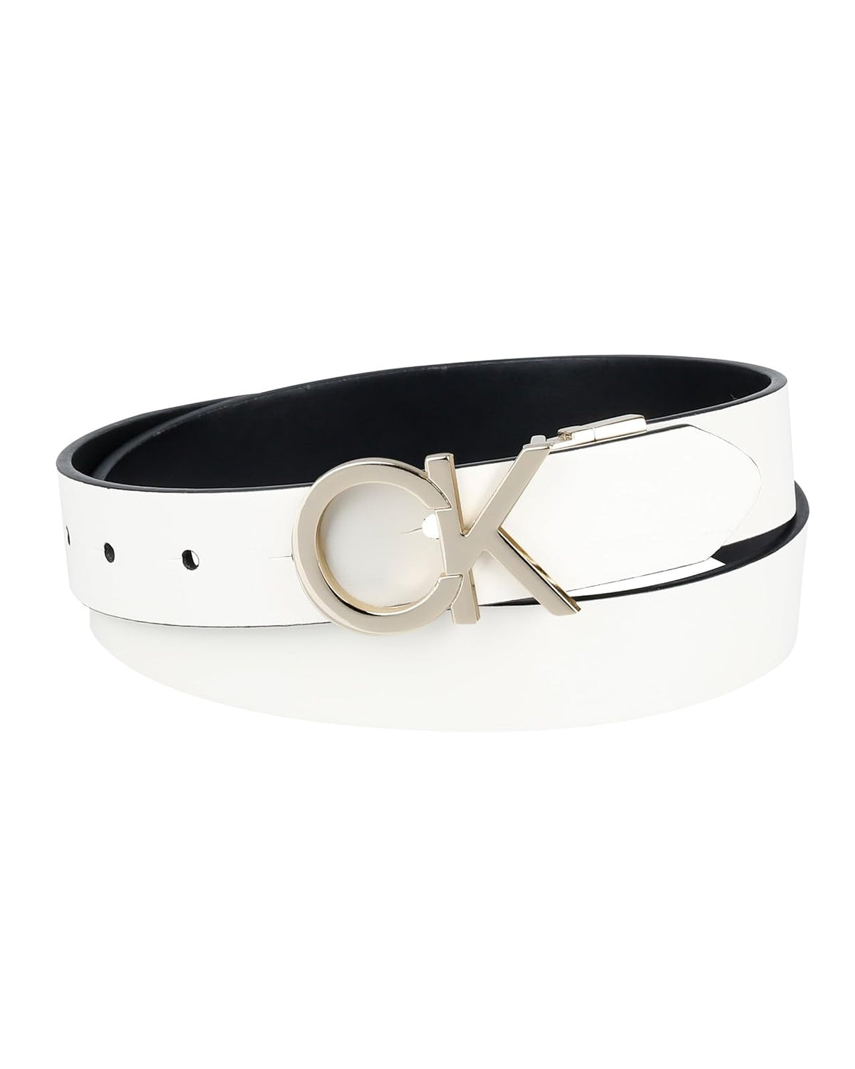 Calvin Klein Cinturón para Mujer - Medium - Placa blanca y negra