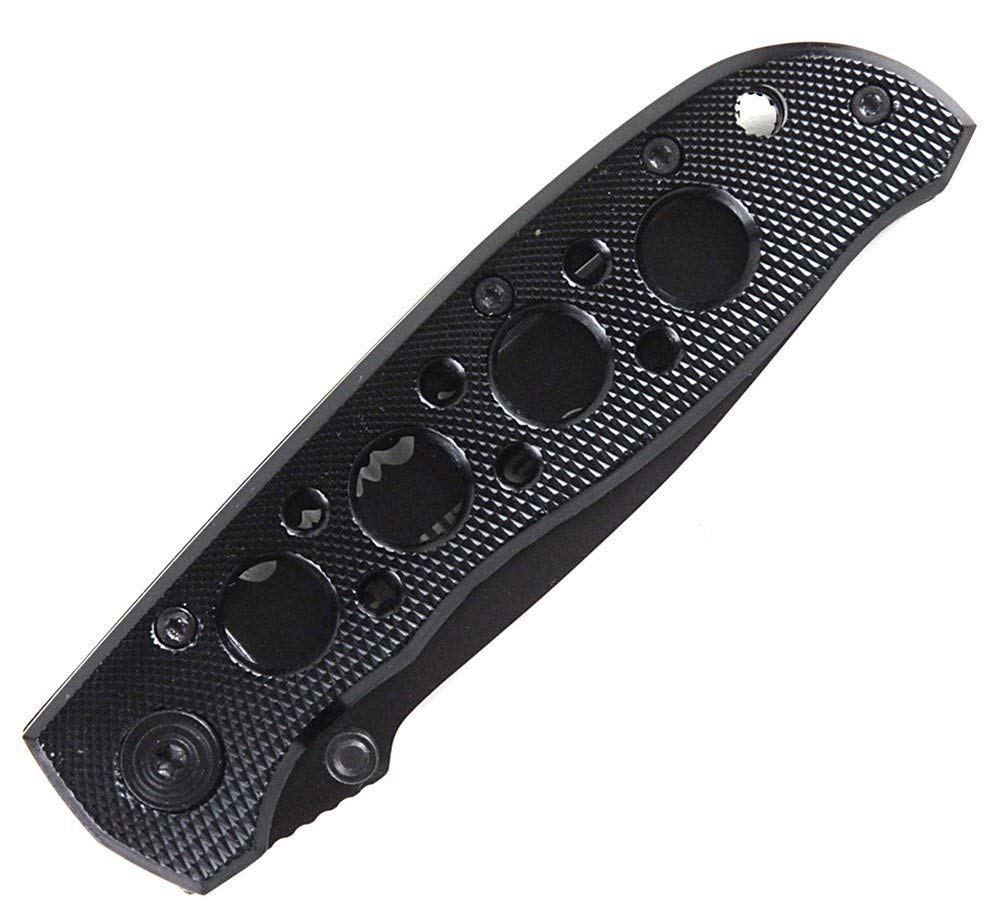 Smith & Wesson CK5TBS Cuchillo Plegable de Alto Carbono de 7.4 Pulgadas con una Hoja Tanto Dentada de 3.2 Pulgadas y Mango de Aluminio para Exteriores, táctico, Supervivencia y EDC