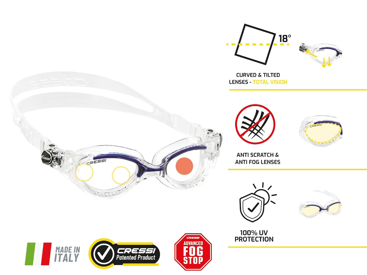 Cressi Flash Lady - Gafas de natación para Nadadores avanzados, 100% Fabricadas en Italia Desde 1946