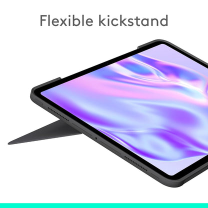 Logitech Combo Touch, Funda con Teclado, iPad Pro 13 Pulgadas (M4)(2024) - Teclado retroiluminado extraíble con Soporte abatible, Escritura cómoda, Modo Multiuso - Color Grafíto