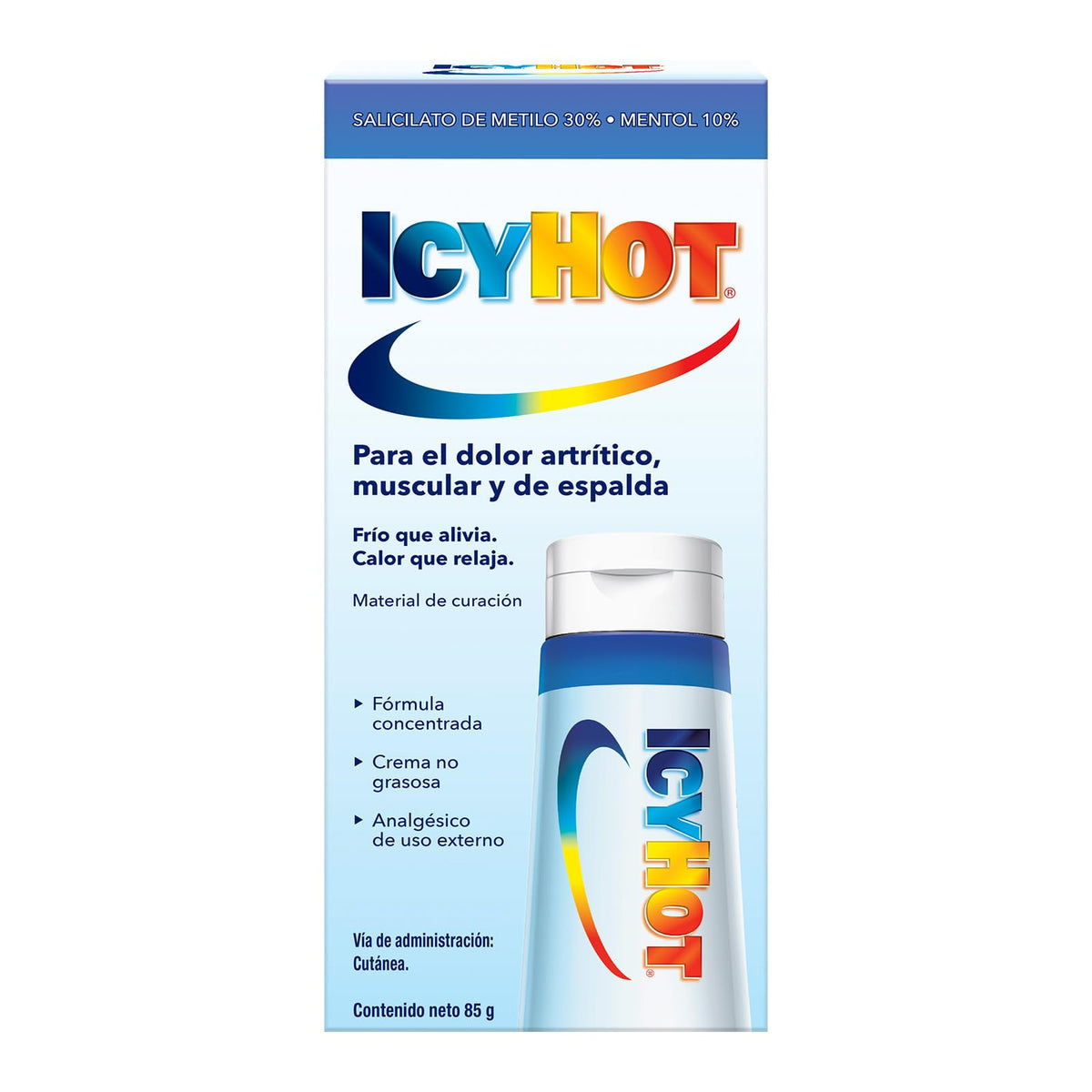 Icy Hot Crema Analgésica para el Dolor Artrítico, Muscular y de Espalda en Tubo 85 g. Con Doble Acción que Proporciona un Rápido Alivio del Dolor