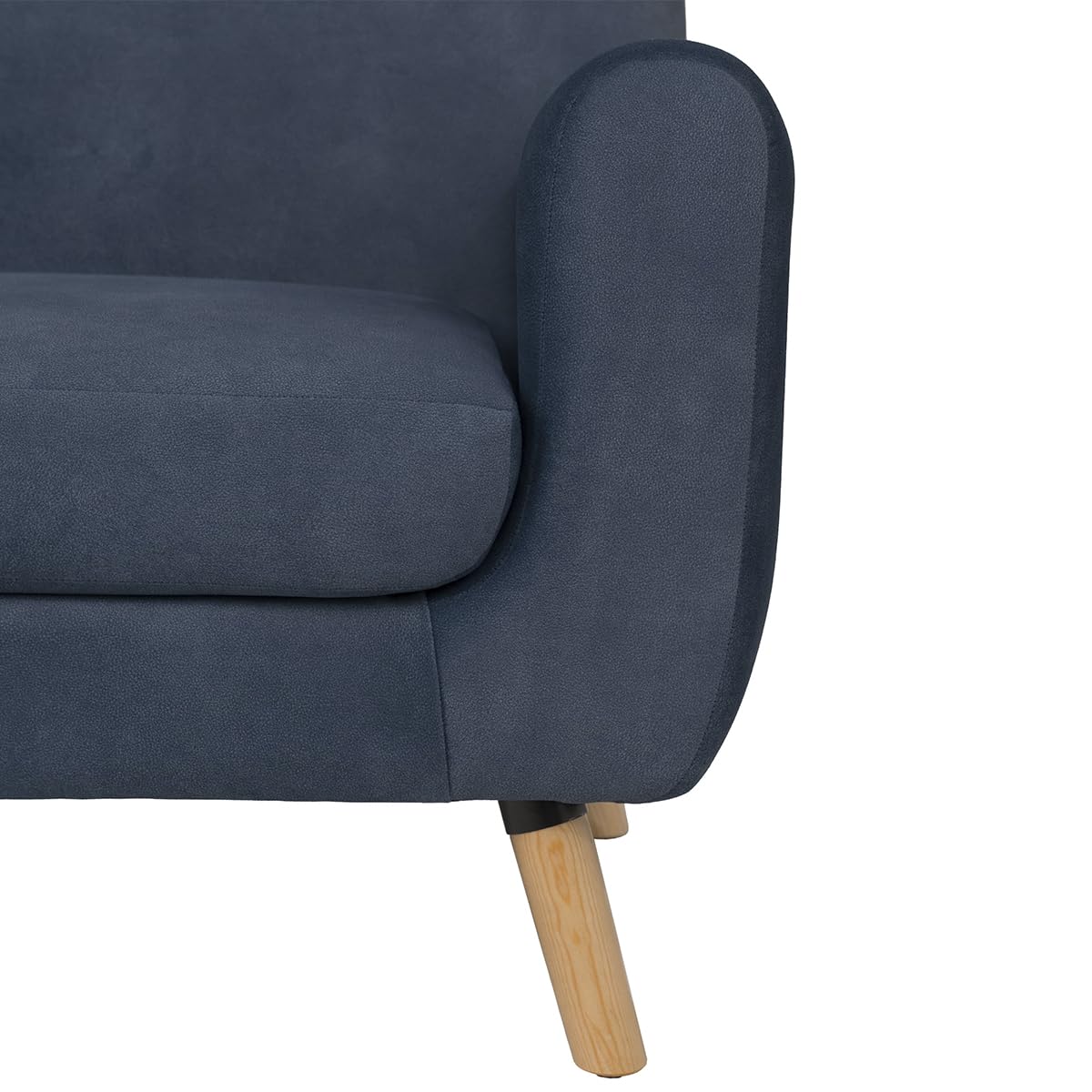 Tugow Sillón Individual con Tapizado Azul. Estructura de Madera Sólida - Madera de Pino y Tapiz