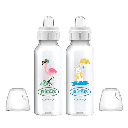 Dr. Brown's Boquilla Sippy Spout para Biberón, Flamingo - 2 Unidad (Paquete de 1) - Paquete de 2, flamenco + conejito