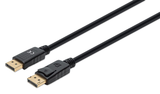 Cable de Video DisplayPort V1.4 Ultra HD 8K de 3m, Adaptador Macho a Macho para Pantalla, TV y Proyector, Soporta HDR10 y Dolby Atmos, Triple Blindaje Anti-Interferencia, Negro, Manhattan 355582