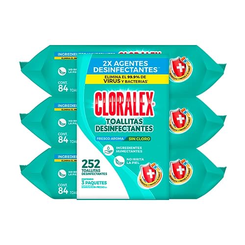 Cloralex Toallitas Desinfectantes 3 Paquetes con 84 pzas c/u