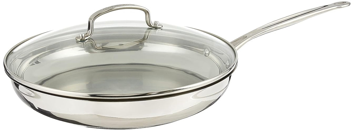 Cuisinart Sartén Chef's Classic 30 cm Acero Inoxidable con Tapa | Sartén de acero con acabado espejo, Base aluminio encapsulada calor uniforme, Seguro horno 287°C, Mango Cool Grip. Inducción