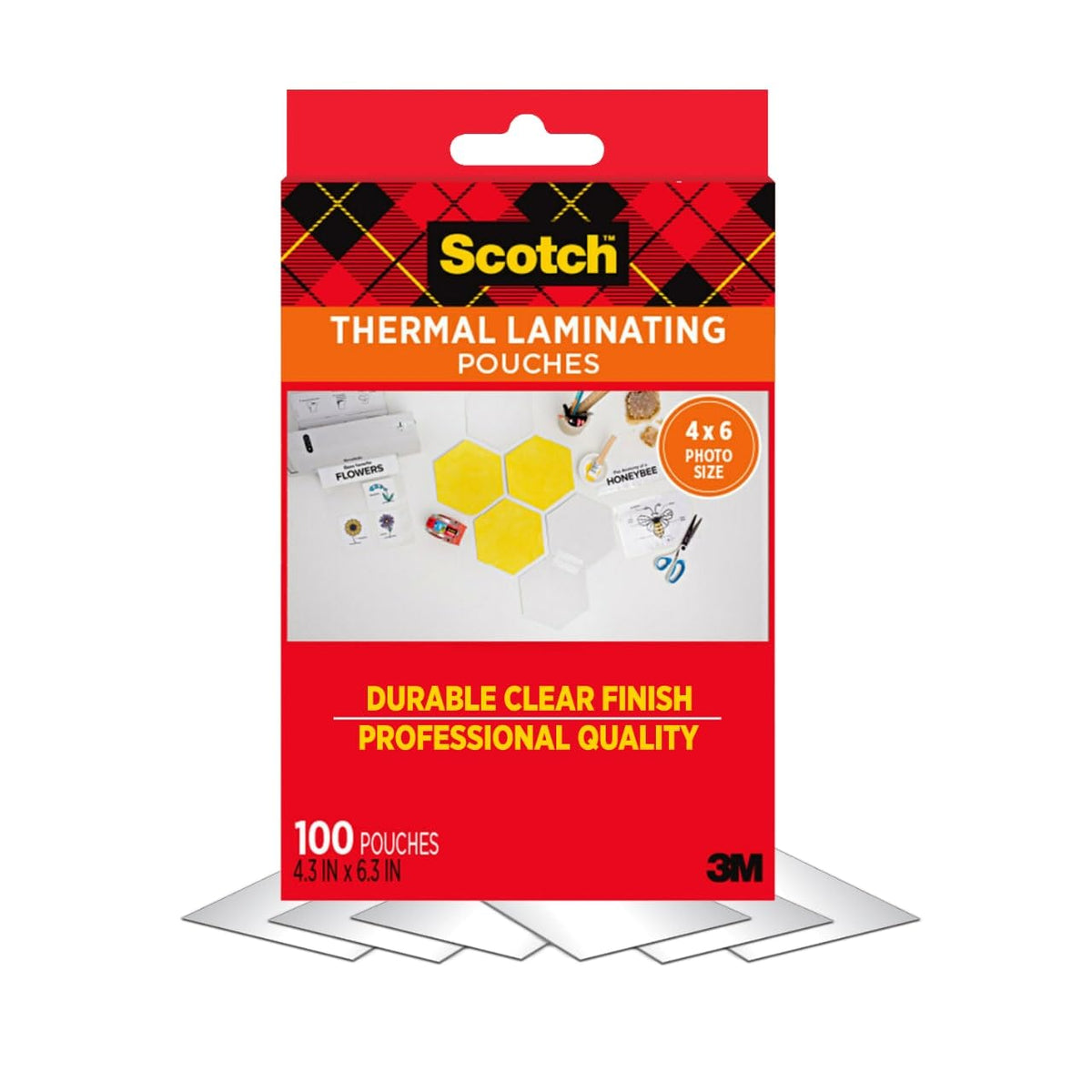 3M Scotch bolsas de laminación térmica, 10.16 cm x 15.24cm (TP5854-100)