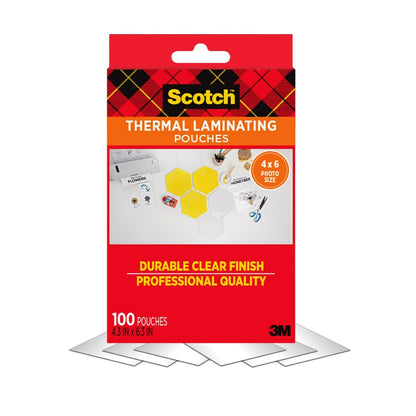 3M Scotch bolsas de laminación térmica, 10.16 cm x 15.24cm (TP5854-100)