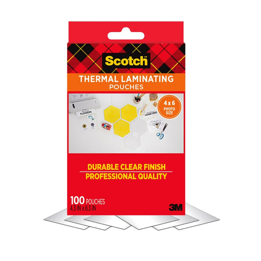 3M Scotch bolsas de laminación térmica, 10.16 cm x 15.24cm (TP5854-100)