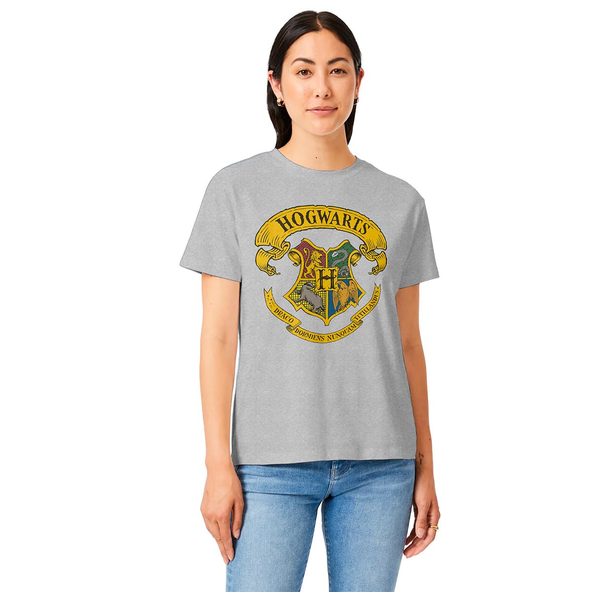 Harry Potter Hogwarts Playera Casual para Mujer Fit Regular