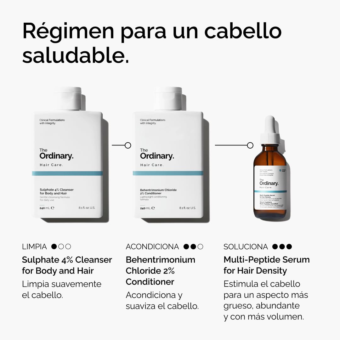The Ordinary Multi-Peptide Serum for Hair Density, Suero para Cabello con Péptidos, Fórmula con péptidos para un cabello más grueso, con más volumen y densidad, 60ml