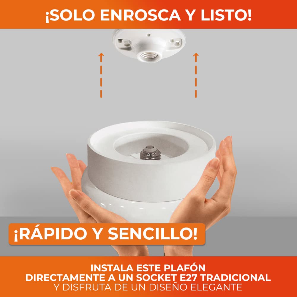 Tecnolite - Lámpara LED 13 W, Luz de Día, Base E27, Cubre Socket Enroscable, No Atenuable. Iluminación Interior