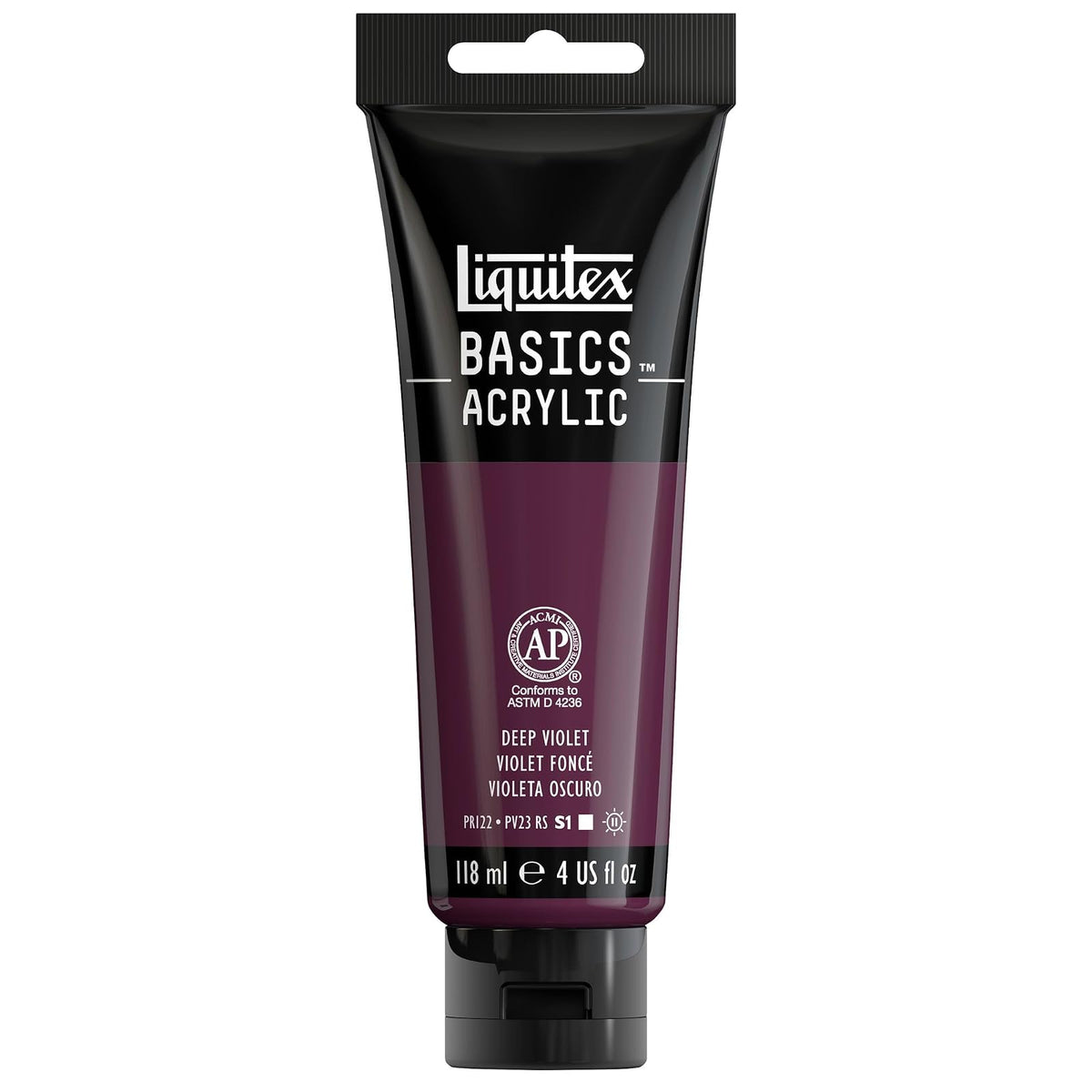 Liquitex Basics Pintura Acrílica, Tubo de 4 oz - Modaro (Deep Violet 115) - Tubo de 4 oz