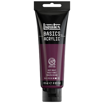 Liquitex Basics Pintura Acrílica, Tubo de 4 oz - Modaro (Deep Violet 115) - Tubo de 4 oz
