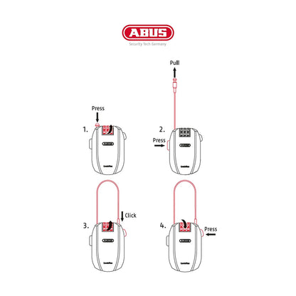 ABUS Candado de bicicleta Combiflex, negro, 105 cm