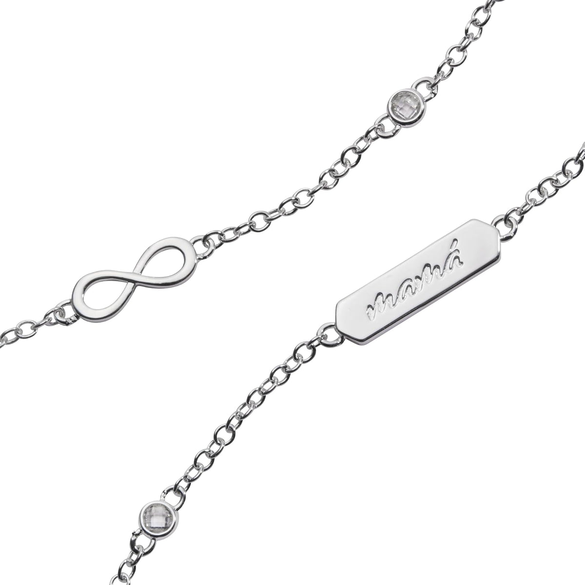 Alex and Ani Pulsera Mamá Infinito | Pulsera con Dije para Mujer | Cristal | Pulsera Ajustable para Mujer | Joyería Familiar
