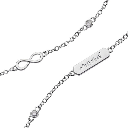 Alex and Ani Pulsera Mamá Infinito | Pulsera con Dije para Mujer | Cristal | Pulsera Ajustable para Mujer | Joyería Familiar