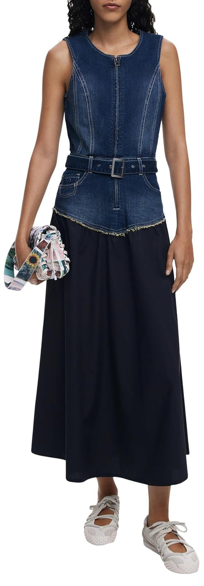 Desigual Vest_Poplin Vestido Mujer