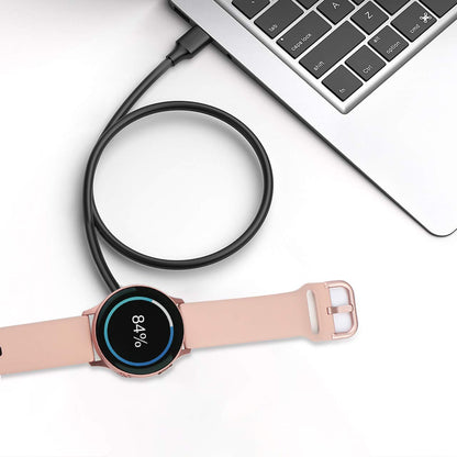 Trami - Paquete de 2 compatibles con Samsung Galaxy Watch 7/6/6 Classic/5/5 Pro/4/4 Classic/3/Active/Active Base de Carga inalámbrica, Cable de Carga USB de Repuesto para Classic/3/Active/Active
