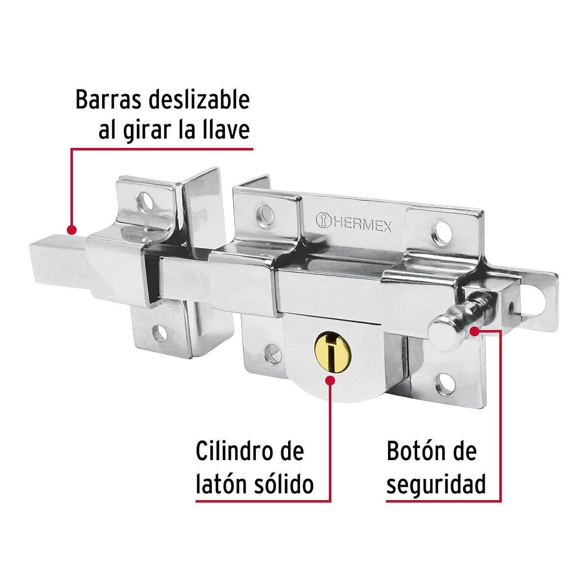 Hermex CB-45I, Cerradura de barra libre, izquierda