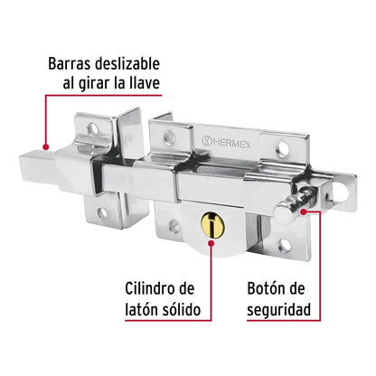 Hermex CB-45I, Cerradura de barra libre, izquierda